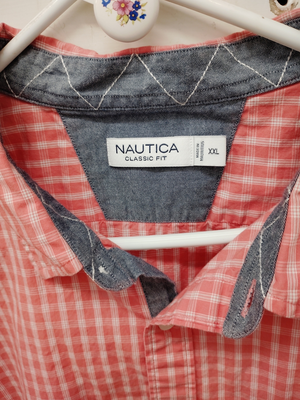 XXL Nautica Classic Fit Men's Coral Check Shirt